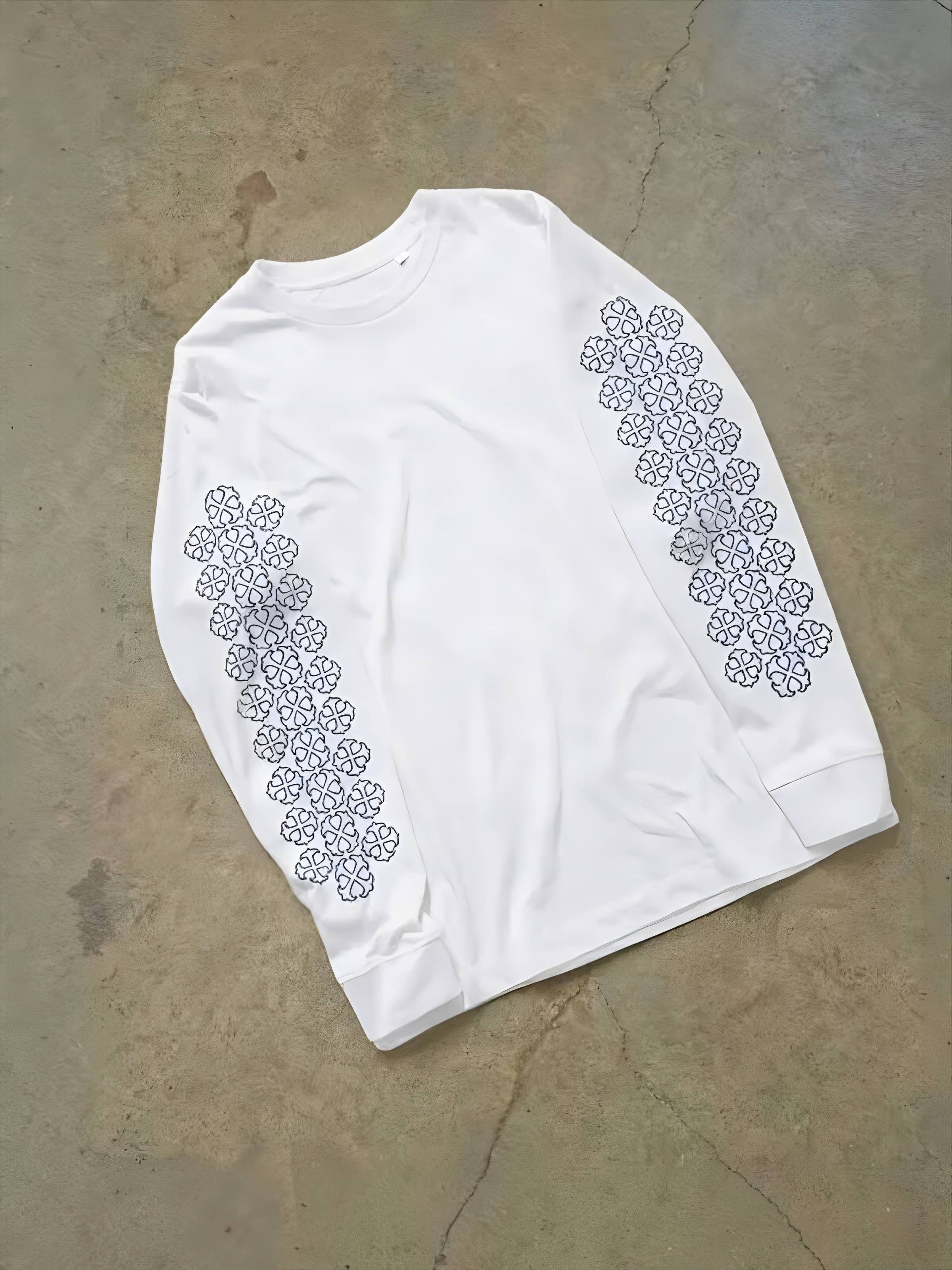 longsleeve « cross » blanc et bleu